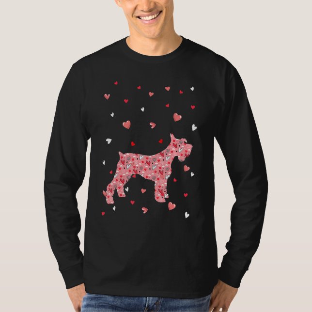 Valentines Day Love Hearts Schnauzer Dog Puppy Lov T-Shirt (Vorderseite)
