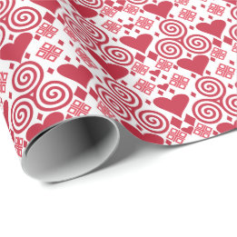 Valentine's Day Love Pink, Red and White Pattern Geschenkpapier