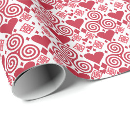 Valentine's Day Love Pink, Red and White Pattern Geschenkpapier