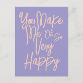 Valentine's Day Love You Make Me Happy Card. Postkarte