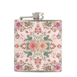 Valentine's Day, Lovely Pink Flowers Pattern Flachmann