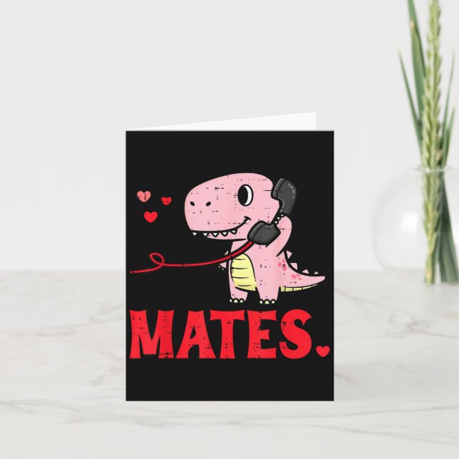 Valentines Day Matching Soulmates Mates Dino Coupl Karte (Vorderseite)