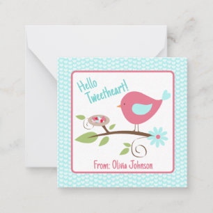 Valentine's Day Niedlich Birdie Hallo Tweetheart S Mitteilungskarte