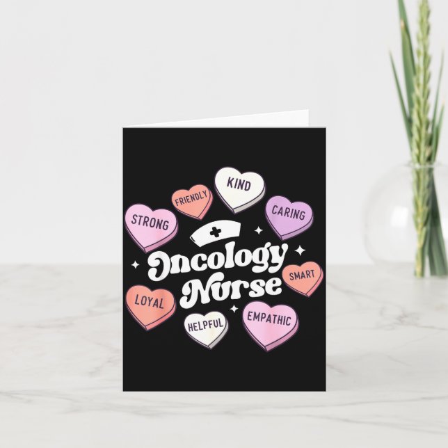 Valentines Day Oncology Nurse Cancer Suprt Groovy  Karte (Vorderseite)