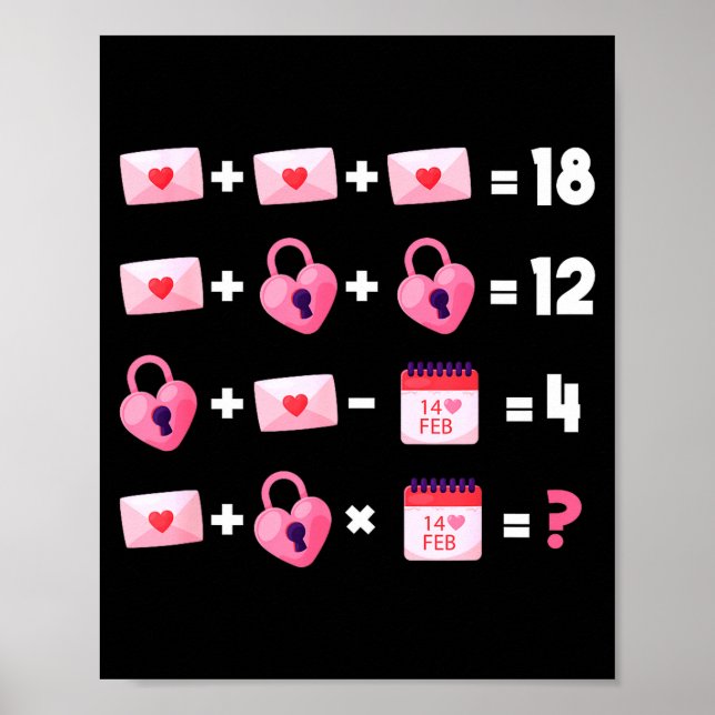 Valentines Day Order Of Operations Valentines Math Poster (Vorne)