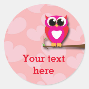 Valentines Day Owl Love Anniversaire Stickers