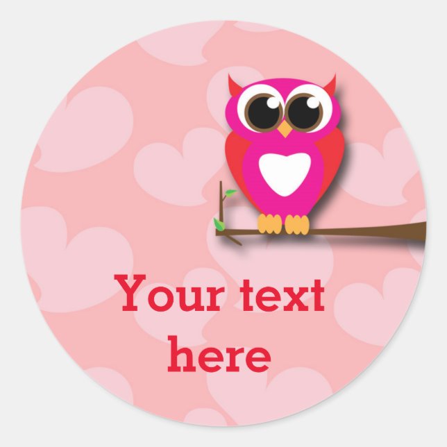 Valentines Day Owl Love Anniversaire Stickers (Devant)