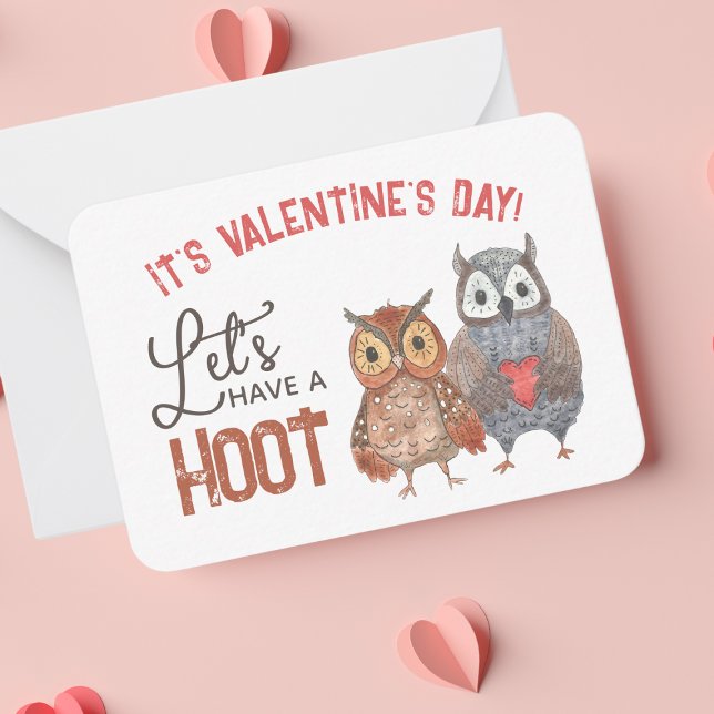 Valentine's Day Owls Klasse Valentine Karte (Von Creator hochgeladen)