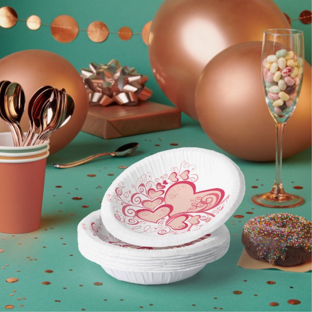Valentine's Day Paper Bowls Pappteller (Multi)