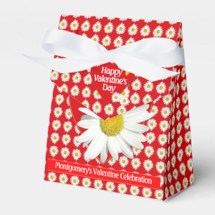 Valentine's Day Party White Daisy Heart Custom Geschenkschachtel