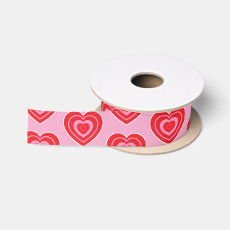 Valentines Day Pink and Red Two Toned Heart Satinband