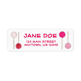 Valentine's Day Pink Cake Pop Pop Anschrift Labels