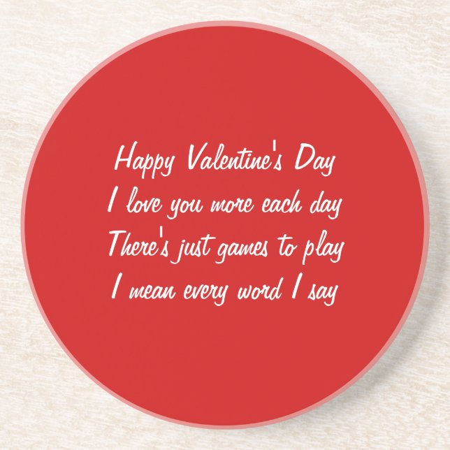 Valentine's day poem sandstein untersetzer (Vorne)