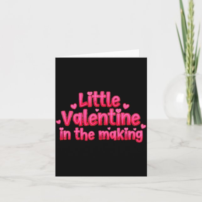 Valentines Day Pregnancy Announcement Little Valen Karte (Vorderseite)