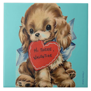 VALENTINE'S DAY PUPPY ART TILES - SONDERGIFTS FLIESE