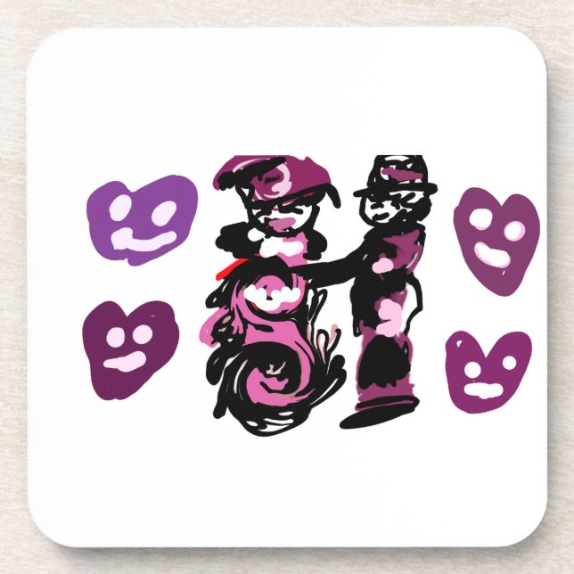 valentine's day purple love  getränkeuntersetzer (Vorderseite)