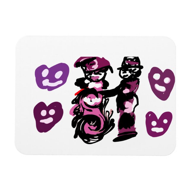 valentine's day purple love  magnet (Horizontal)