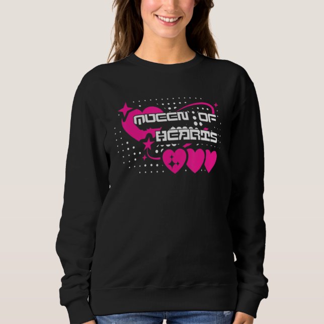 Valentines Day Queen Of Hearts 4 Sweatshirt (Vorderseite)