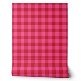 Valentines Day Red and Pink Gingham Check Tapete