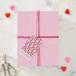 Valentine's Day Red and Pink Watercolor Hearts Geschenkanhänger