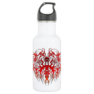 Valentine's Day Red Heart Tribal Tattoo Edelstahlflasche