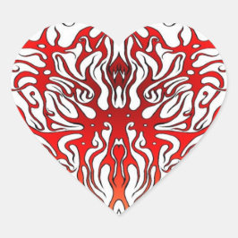 Valentine's Day Red Heart Tribal Tattoo Herz-Aufkleber