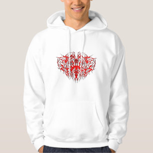 Valentine's Day Red Heart Tribal Tattoo Hoodie