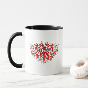 Valentine's Day Red Heart Tribal Tattoo Tasse