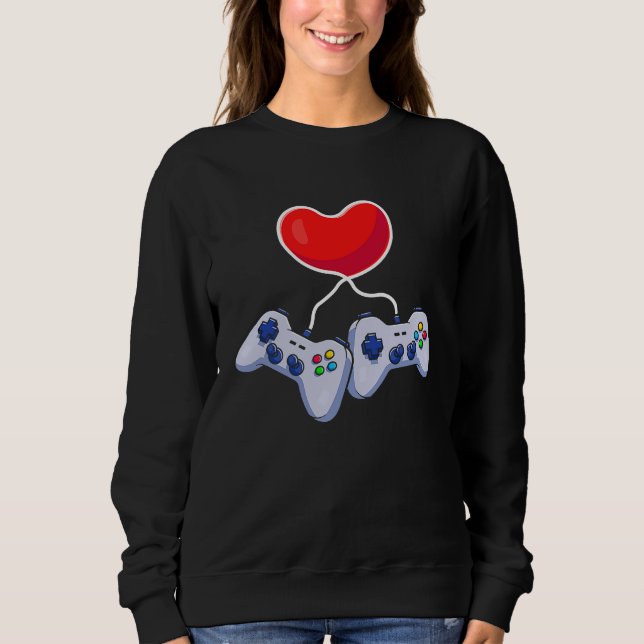 Valentines Day Red Heart Video Game  Love Gamer Bo Sweatshirt (Vorderseite)
