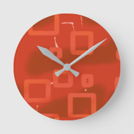 Valentine's Day Red Whimsical Geometric Abstract Runde Wanduhr