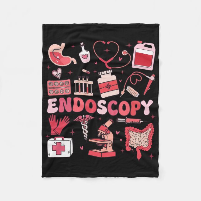 Valentine's Day Retro Endo Crew Nurse Endoscopy Gl Fleecedecke (Vorderseite)