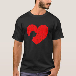 Valentines Day Retro Hearts Maltese Dog Puppy Love T-Shirt