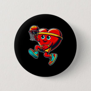 Valentine's Day Retro Herz Sketch Spieler Slam Dun Button