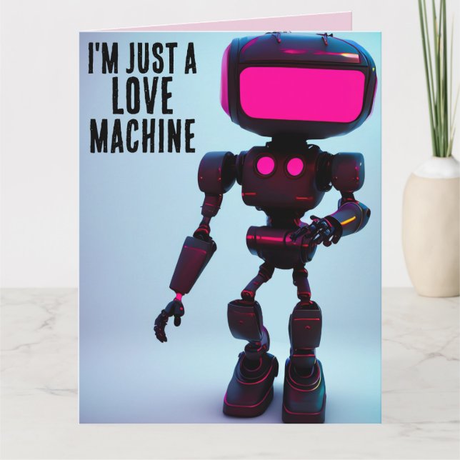 VALENTINE'S DAY ROBOT LIEBE MACHINE BIG CARD KARTE (Vorderseite)