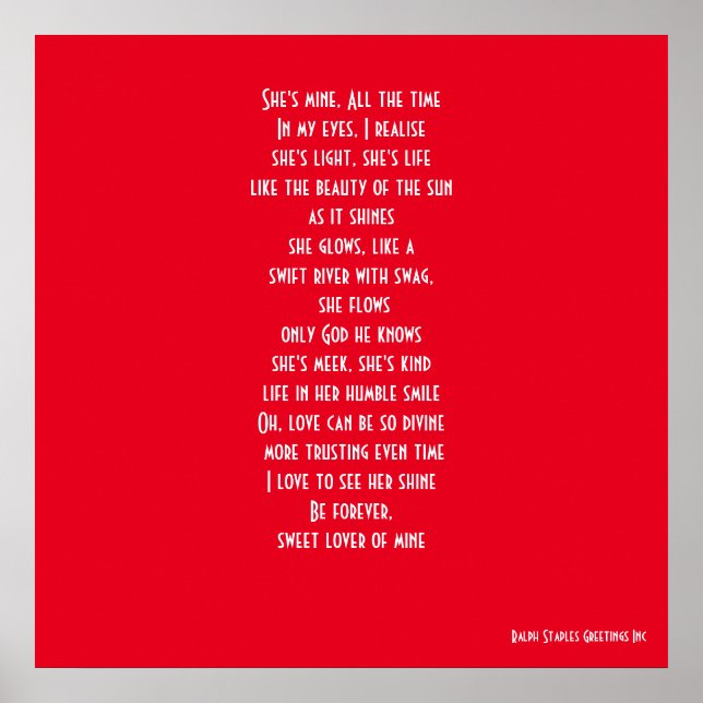 VALENTINE'S DAY ROMANTIC POEM POSTER (Vorne)