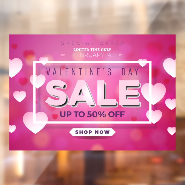 Valentine's Day Sale Limited Time Angebot bis zu 5 Fensteraufkleber (Blatt 2)