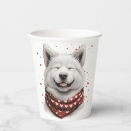 Valentines Day Samoyed Dog Pappbecher