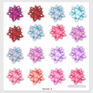 Valentine's Day Satin Hearts Bows Aufkleber