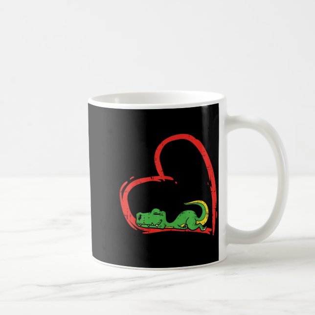 Valentines Day Shirt Funny Heart Trex Sleeng Dinos Kaffeetasse (Rechts)