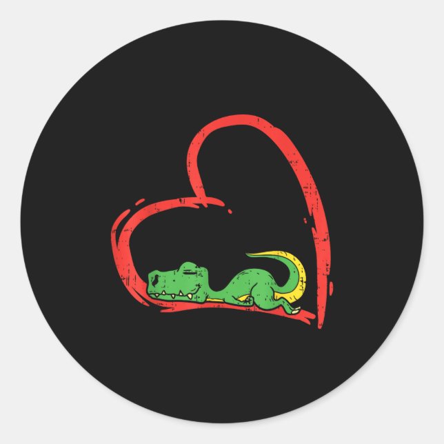 Valentines Day Shirt Funny Heart Trex Sleeng Dinos Runder Aufkleber (Vorderseite)