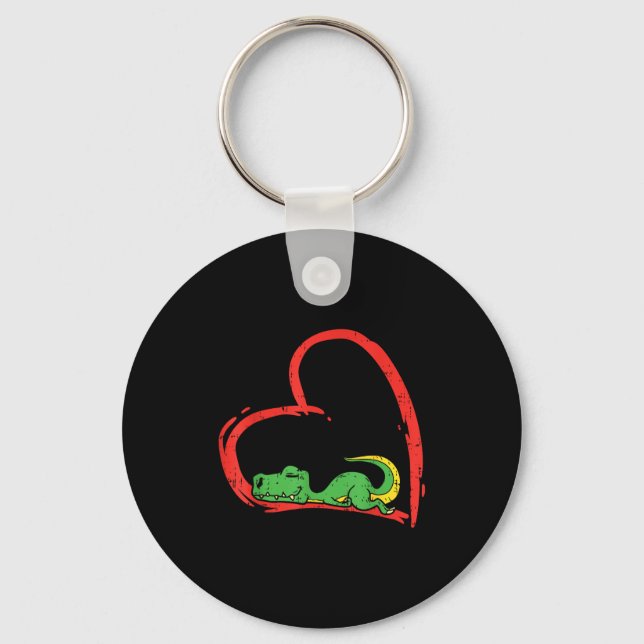 Valentines Day Shirt Funny Heart Trex Sleeng Dinos Schlüsselanhänger (Vorderseite)