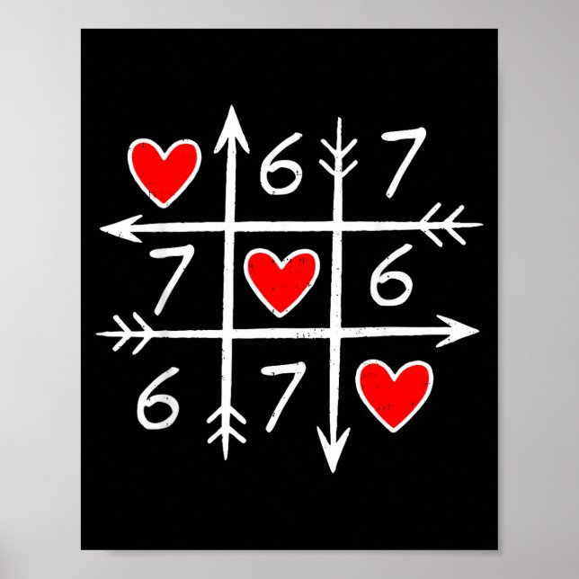 Valentines Day Six Seven 67 Meme 6 7 Heart Boys Gi Poster (Vorne)