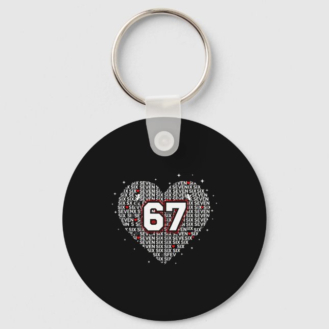 Valentines Day Six Seven 67 Meme 6 7 Heart Boys Gi Schlüsselanhänger (Vorderseite)