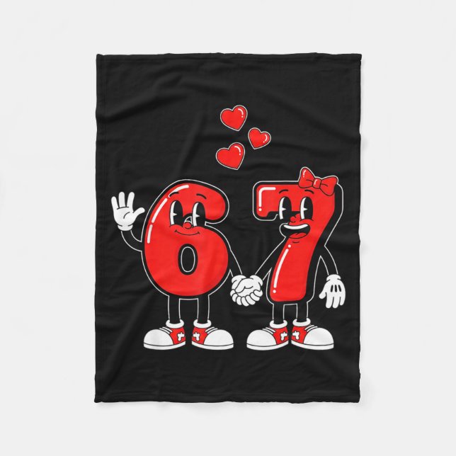 Valentine's Day Six Seven Hearts 6 7 Meme Gen Alph Fleecedecke (Vorderseite)