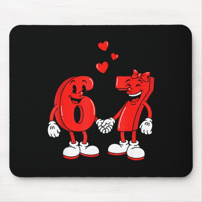 Valentine's Day Six Seven Hearts 6 7 Meme Gen Alph Mousepad (Vorne)