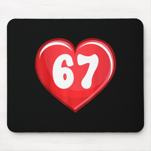 Valentine's Day Six Seven Hearts 6 7 Meme Gen Alph Mousepad (Vorne)