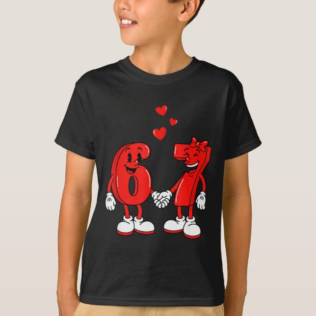 Valentine's Day Six Seven Hearts 6 7 Meme Gen Alph T-Shirt (Vorderseite)