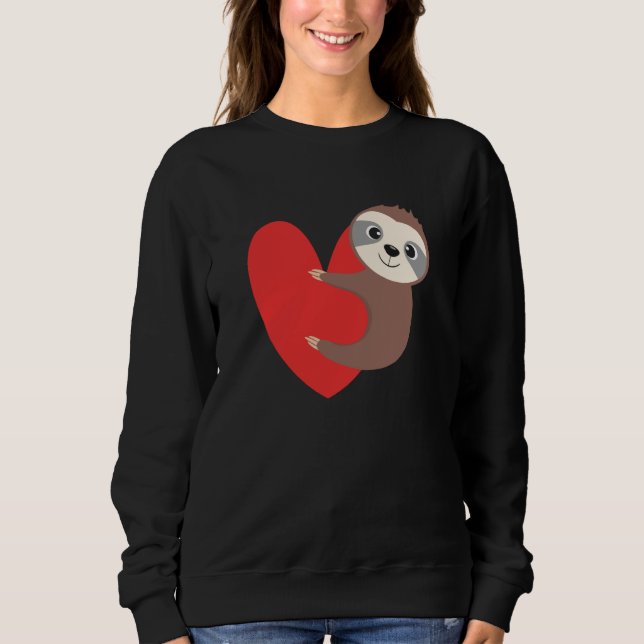 Valentine's Day Sloth Heart Sloth Animal Sloth Lov Sweatshirt (Vorderseite)