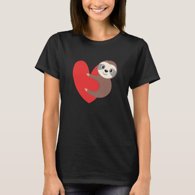 Valentine's Day Sloth Heart Sloth Animal Sloth Lov T-Shirt (Vorderseite)