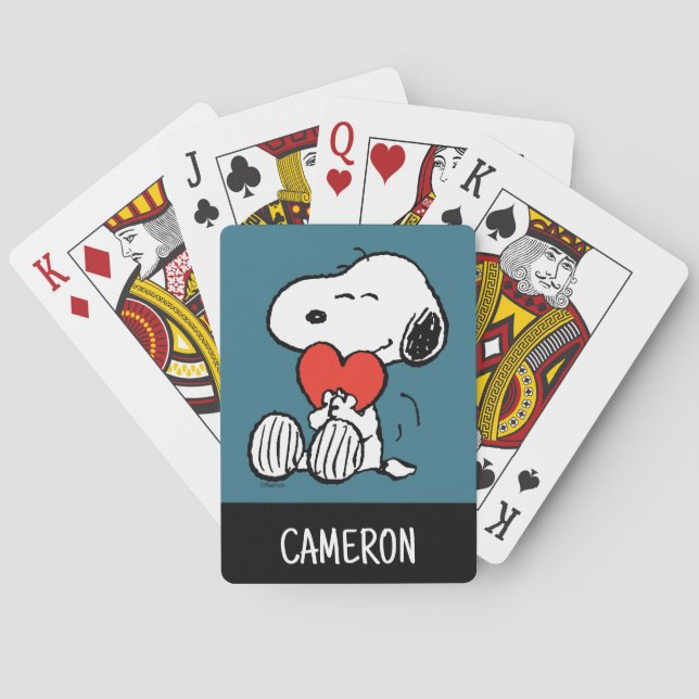 Valentine's Day | Snoopy Heart Hug Spielkarten (Rückseite)